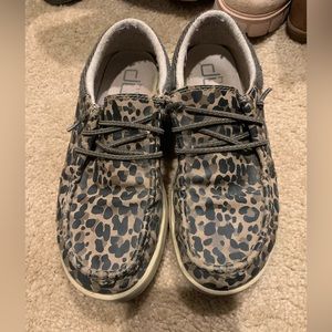 Hey Dude leopard shoes